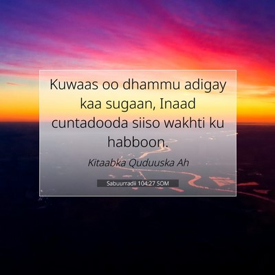 Picture 07 - Sabuurradii 104:27 SOM - Kuwaas oo dhammu adigay kaa sugaan, Inaad - Bible Verse Picture
