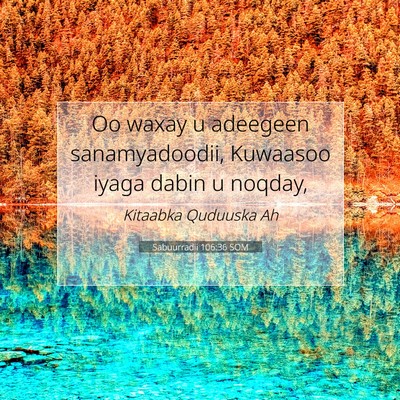 Picture 07 - Sabuurradii 106:36 SOM - Oo waxay u adeegeen sanamyadoodii, Kuwaasoo iyaga - Bible Verse Picture
