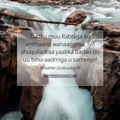 Picture 07 - Sabuurradii 107:31 SOM - Dadku muu Rabbiga ku ammaano wanaaggiisa, Iyo - Bible Verse Picture