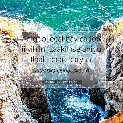 Picture 07 - Sabuurradii 109:4 SOM - Anigoo jecel bay cadow ii yihiin, Laakiinse anigu - Bible Verse Picture