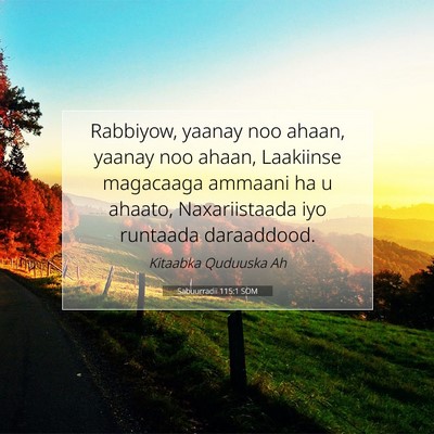 Picture 07 - Sabuurradii 115:1 SOM - Rabbiyow, yaanay noo ahaan, yaanay noo ahaan, - Bible Verse Picture