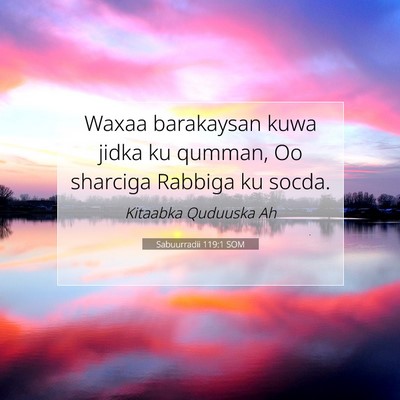 Picture 07 - Sabuurradii 119:1 SOM - Waxaa barakaysan kuwa jidka ku qumman, Oo - Bible Verse Picture