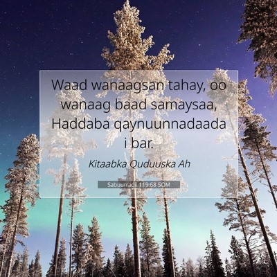 Picture 07 - Sabuurradii 119:68 SOM - Waad wanaagsan tahay, oo wanaag baad samaysaa, - Bible Verse Picture