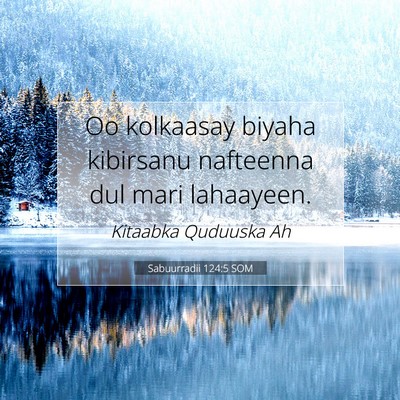Picture 07 - Sabuurradii 124:5 SOM - Oo kolkaasay biyaha kibirsanu nafteenna dul mari - Bible Verse Picture