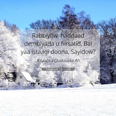 Picture 07 - Sabuurradii 130:3 SOM - Rabbiyow, haddaad dembiyada u fiirsatid, Bal yaa - Bible Verse Picture