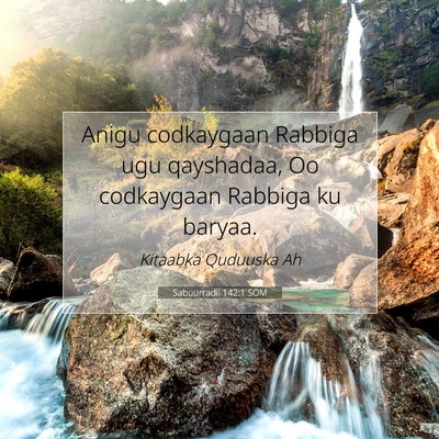 Picture 07 - Sabuurradii 142:1 SOM - Anigu codkaygaan Rabbiga ugu qayshadaa, Oo - Bible Verse Picture
