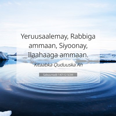 Picture 07 - Sabuurradii 147:12 SOM - Yeruusaalemay, Rabbiga ammaan, Siyoonay, - Bible Verse Picture