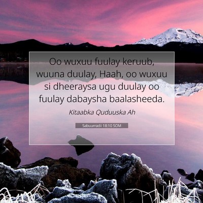 Picture 07 - Sabuurradii 18:10 SOM - Oo wuxuu fuulay keruub, wuuna duulay, Haah, oo - Bible Verse Picture
