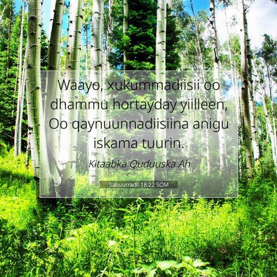 Picture 07 - Sabuurradii 18:22 SOM - Waayo, xukummadiisii oo dhammu hortayday - Bible Verse Picture