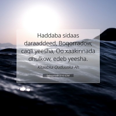Picture 07 - Sabuurradii 2:10 SOM - Haddaba sidaas daraaddeed, Boqorradow, caqli - Bible Verse Picture