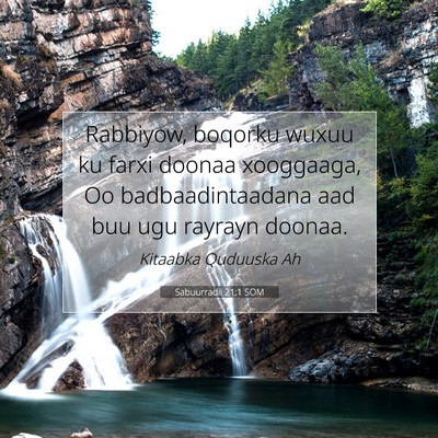 Picture 07 - Sabuurradii 21:1 SOM - Rabbiyow, boqorku wuxuu ku farxi doonaa - Bible Verse Picture
