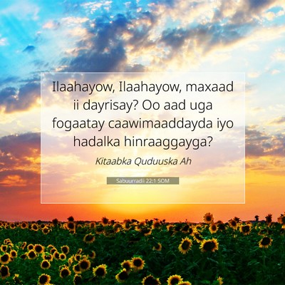 Picture 07 - Sabuurradii 22:1 SOM - Ilaahayow, Ilaahayow, maxaad ii dayrisay? Oo aad - Bible Verse Picture