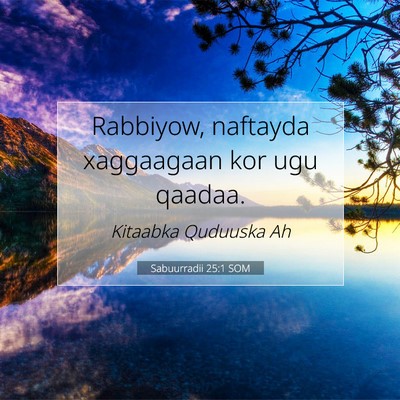 Picture 07 - Sabuurradii 25:1 SOM - Rabbiyow, naftayda xaggaagaan kor ugu - Bible Verse Picture