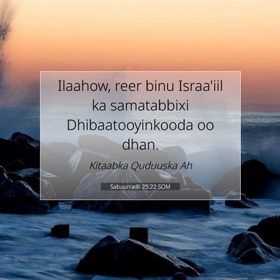 Picture 07 - Sabuurradii 25:22 SOM - Ilaahow, reer binu Israa'iil ka samatabbixi - Bible Verse Picture