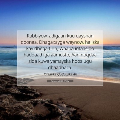 Picture 07 - Sabuurradii 28:1 SOM - Rabbiyow, adigaan kuu qayshan doonaa, Dhagaxayga - Bible Verse Picture