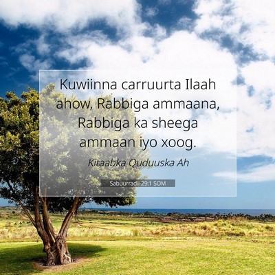 Picture 07 - Sabuurradii 29:1 SOM - Kuwiinna carruurta Ilaah ahow, Rabbiga ammaana, - Bible Verse Picture