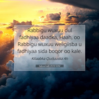 Picture 07 - Sabuurradii 29:10 SOM - Rabbigu wuxuu dul fadhiyaa daadka, Haah, oo - Bible Verse Picture