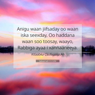 Picture 07 - Sabuurradii 3:5 SOM - Anigu waan jiifsaday oo waan iska seexday, Oo - Bible Verse Picture
