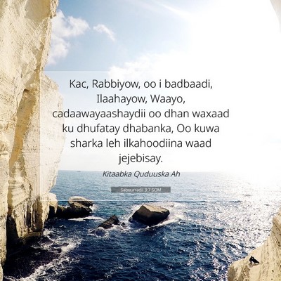Picture 07 - Sabuurradii 3:7 SOM - Kac, Rabbiyow, oo i badbaadi, Ilaahayow, Waayo, - Bible Verse Picture