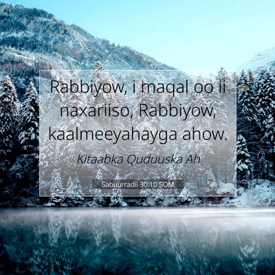 Picture 07 - Sabuurradii 30:10 SOM - Rabbiyow, i maqal oo ii naxariiso, Rabbiyow, - Bible Verse Picture