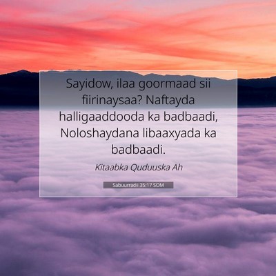 Picture 07 - Sabuurradii 35:17 SOM - Sayidow, ilaa goormaad sii fiirinaysaa? Naftayda - Bible Verse Picture
