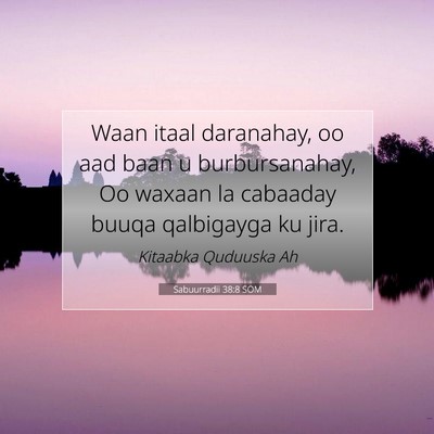 Picture 07 - Sabuurradii 38:8 SOM - Waan itaal daranahay, oo aad baan u - Bible Verse Picture
