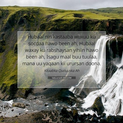 Picture 07 - Sabuurradii 39:6 SOM - Hubaal nin kastaaba wuxuu ku socdaa hawo been ah, - Bible Verse Picture