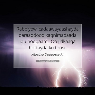 Picture 07 - Sabuurradii 5:8 SOM - Rabbiyow, cadaawayaashayda daraaddood - Bible Verse Picture