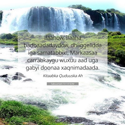 Picture 07 - Sabuurradii 51:14 SOM - Ilaahow, Ilaaha badbaadadaydow, dhiiggelidda iga - Bible Verse Picture