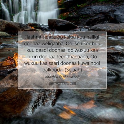 Picture 07 - Sabuurradii 52:5 SOM - Ilaahna sidaas oo kaluu kuu halligi doonaa - Bible Verse Picture