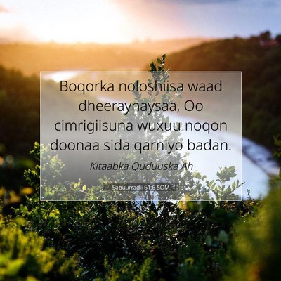 Picture 07 - Sabuurradii 61:6 SOM - Boqorka noloshiisa waad dheeraynaysaa, Oo - Bible Verse Picture