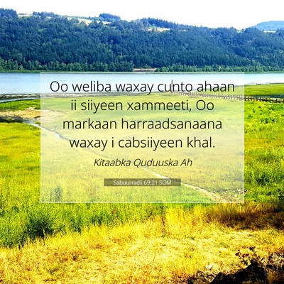 Picture 07 - Sabuurradii 69:21 SOM - Oo weliba waxay cunto ahaan ii siiyeen xammeeti, - Bible Verse Picture