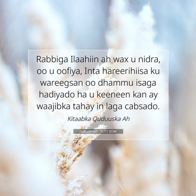 Picture 07 - Sabuurradii 76:11 SOM - Rabbiga Ilaahiin ah wax u nidra, oo u oofiya, - Bible Verse Picture