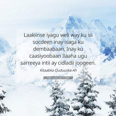 Picture 07 - Sabuurradii 78:17 SOM - Laakiinse iyagu weli way ku sii socdeen inay - Bible Verse Picture