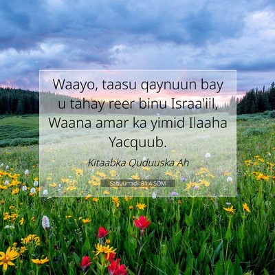 Picture 07 - Sabuurradii 81:4 SOM - Waayo, taasu qaynuun bay u tahay reer binu - Bible Verse Picture
