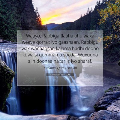 Picture 07 - Sabuurradii 84:11 SOM - Waayo, Rabbiga Ilaaha ahu waxa weeye qorrax iyo - Bible Verse Picture