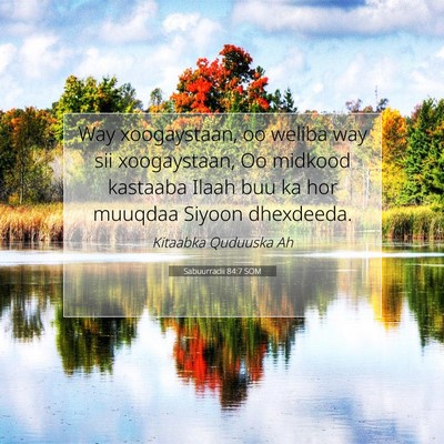 Picture 07 - Sabuurradii 84:7 SOM - Way xoogaystaan, oo weliba way sii xoogaystaan, - Bible Verse Picture