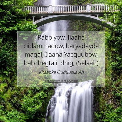 Picture 07 - Sabuurradii 84:8 SOM - Rabbiyow, Ilaaha ciidammadow, baryadayda maqal, - Bible Verse Picture