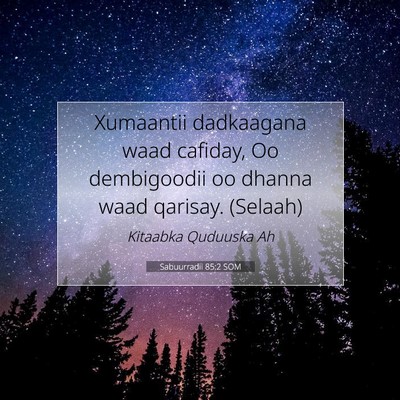 Picture 07 - Sabuurradii 85:2 SOM - Xumaantii dadkaagana waad cafiday, Oo dembigoodii - Bible Verse Picture