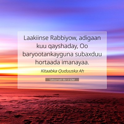 Picture 07 - Sabuurradii 88:13 SOM - Laakiinse Rabbiyow, adigaan kuu qayshaday, Oo - Bible Verse Picture