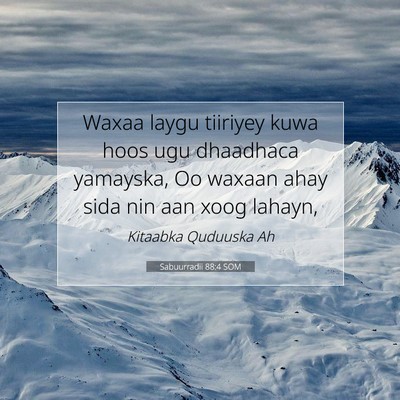 Picture 07 - Sabuurradii 88:4 SOM - Waxaa laygu tiiriyey kuwa hoos ugu dhaadhaca - Bible Verse Picture