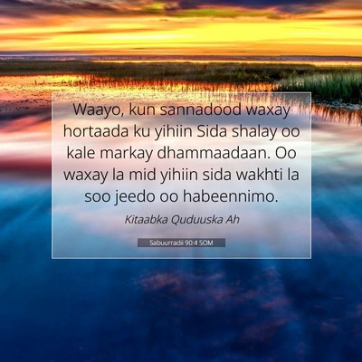 Picture 07 - Sabuurradii 90:4 SOM - Waayo, kun sannadood waxay hortaada ku yihiin - Bible Verse Picture