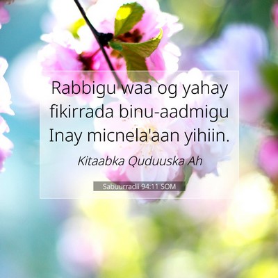 Picture 07 - Sabuurradii 94:11 SOM - Rabbigu waa og yahay fikirrada binu-aadmigu Inay - Bible Verse Picture
