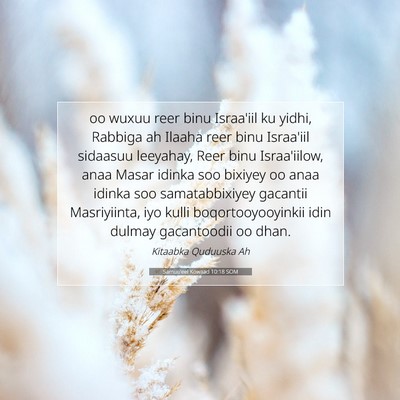 Picture 07 - Samuu'eel Kowaad 10:18 SOM - oo wuxuu reer binu Israa'iil ku yidhi, Rabbiga ah - Bible Verse Picture