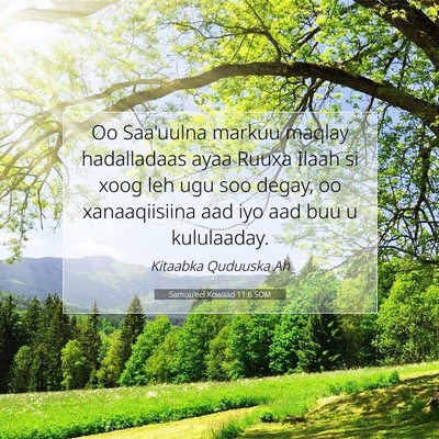 Picture 07 - Samuu'eel Kowaad 11:6 SOM - Oo Saa'uulna markuu maqlay hadalladaas ayaa Ruuxa - Bible Verse Picture