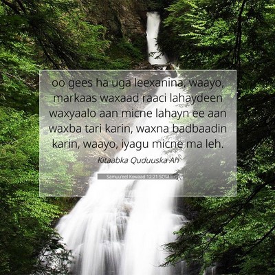 Picture 07 - Samuu'eel Kowaad 12:21 SOM - oo gees ha uga leexanina, waayo, markaas waxaad - Bible Verse Picture