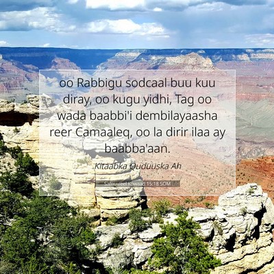 Picture 07 - Samuu'eel Kowaad 15:18 SOM - oo Rabbigu sodcaal buu kuu diray, oo kugu yidhi, - Bible Verse Picture