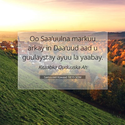Picture 07 - Samuu'eel Kowaad 18:15 SOM - Oo Saa'uulna markuu arkay in Daa'uud aad u - Bible Verse Picture