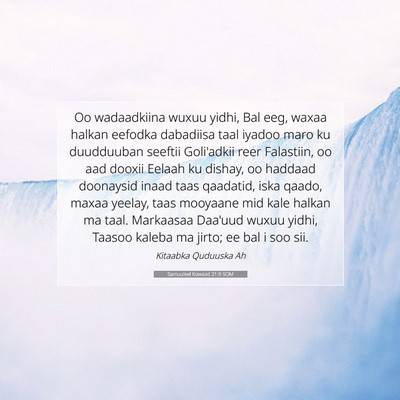 Picture 07 - Samuu'eel Kowaad 21:9 SOM - Oo wadaadkiina wuxuu yidhi, Bal eeg, waxaa halkan - Bible Verse Picture