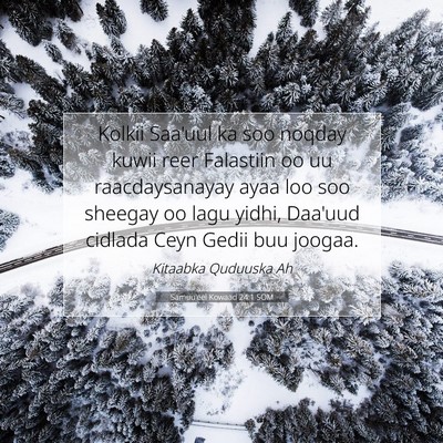 Picture 07 - Samuu'eel Kowaad 24:1 SOM - Kolkii Saa'uul ka soo noqday kuwii reer Falastiin - Bible Verse Picture